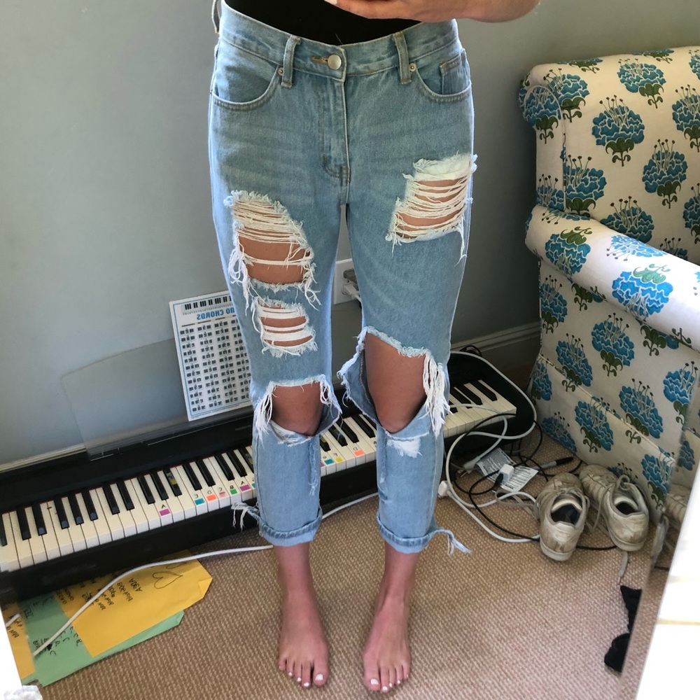light wash ripped jeans